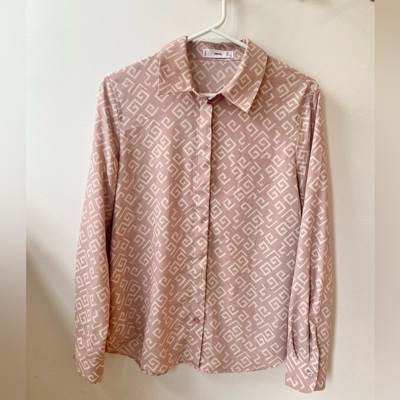 Mango Geometric Patterned Pink Blouse - Picture 7 of 7